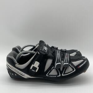 Mens Size 46 B36 Louis Garneau Revo XR3 Road Cycling Shoes Black Hook Loop